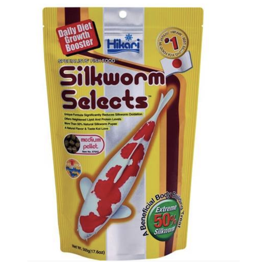 Hikari Silkworm Selects Supplemental Koi Food Floating (Medium Pellet) - 17.6 oz.